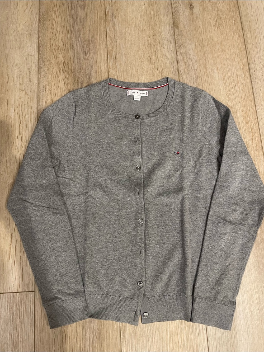 Women’s Tommy Hilfiger Heather Gray Crewneck Cardigan